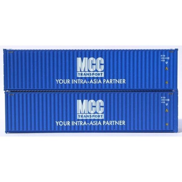 Jacksonville Terminal 405115 40 ft. N Scale MCC Trans High Cube Corrugated Side Containers, 2PK JTC405115 - main